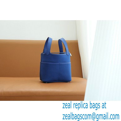 hermes toile goeland swift cargo picotin lock 18 bag bleu france (original quality+full handmade)