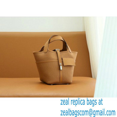 hermes toile goeland swift cargo picotin lock 18 bag brown (original quality+full handmade)