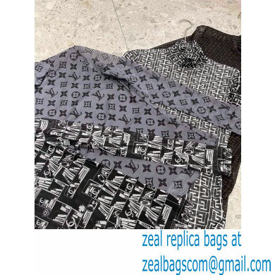 louis vuitton Monogram Print Long-Sleeved Turtleneck Top gray 2022 - Click Image to Close