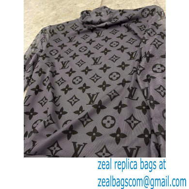 louis vuitton Monogram Print Long-Sleeved Turtleneck Top gray 2022 - Click Image to Close