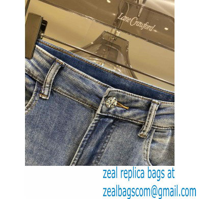 louis vuitton logo Printed Denim pants blue 2022 - Click Image to Close