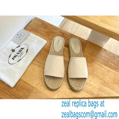 prada Fabric espadrille slides creamy 2022