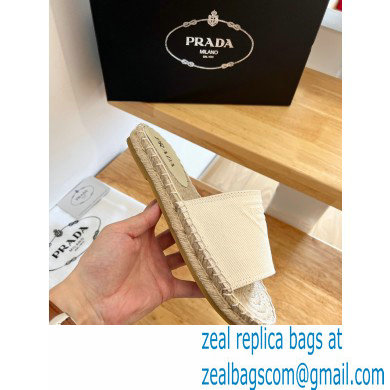 prada Fabric espadrille slides creamy 2022