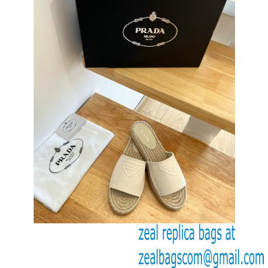 prada Fabric espadrille slides creamy 2022