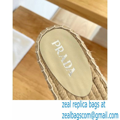 prada Fabric espadrille slides creamy 2022