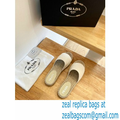 prada Fabric espadrille slides creamy 2022