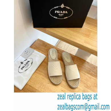 prada Fabric espadrille slides creamy 2022