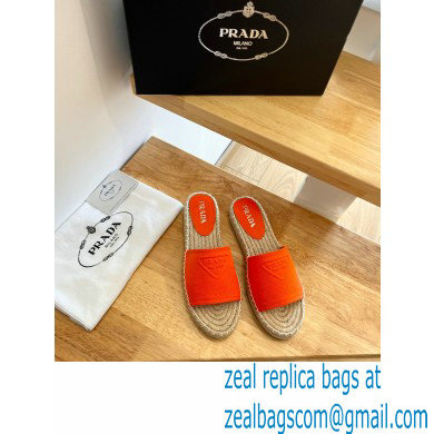 prada Fabric espadrille slides orange 2022