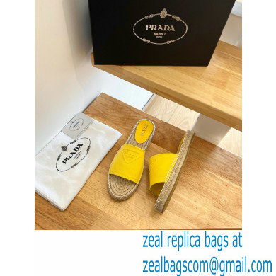 prada Fabric espadrille slides yellow 2022 - Click Image to Close