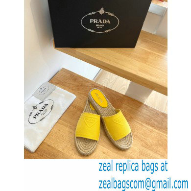 prada Fabric espadrille slides yellow 2022