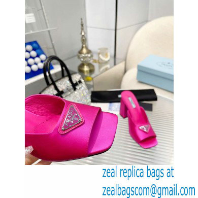 prada High-heeled satin slides fuchsia 2022