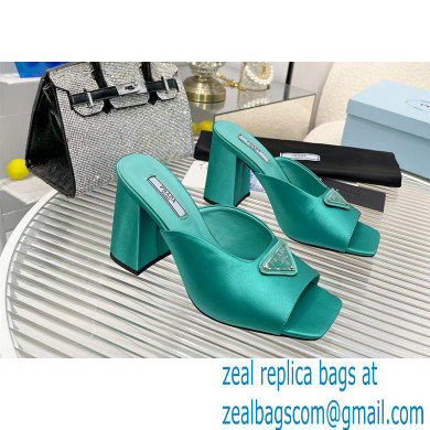 prada High-heeled satin slides green 2022