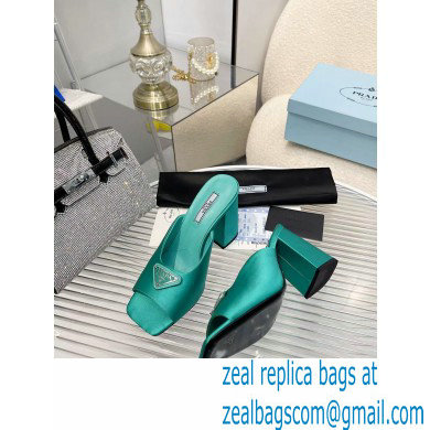 prada High-heeled satin slides green 2022