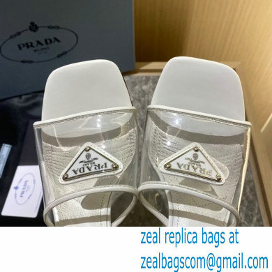 prada Plexiglas and patent leather sandals WHITE 2022