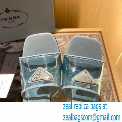 prada Plexiglas and patent leather sandals blue 2022