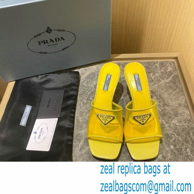 prada Plexiglas and patent leather sandals yellow 2022