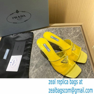 prada Plexiglas and patent leather sandals yellow 2022