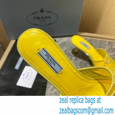 prada Plexiglas and patent leather sandals yellow 2022