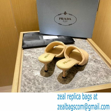 prada Quilted nappa leather slim heeled sandals beige 2022