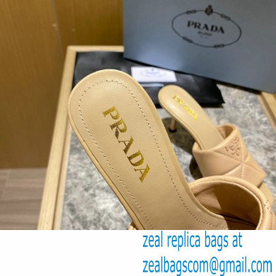prada Quilted nappa leather slim heeled sandals beige 2022 - Click Image to Close