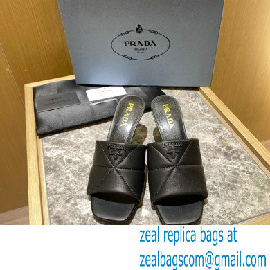 prada Quilted nappa leather slim heeled sandals black 2022