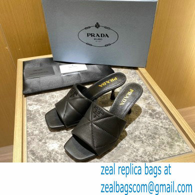 prada Quilted nappa leather slim heeled sandals black 2022