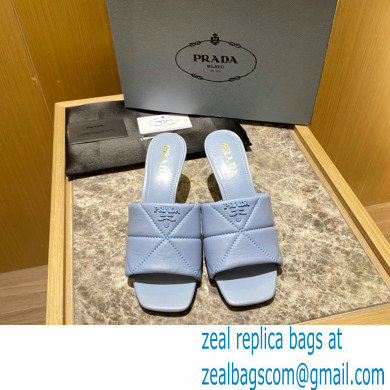 prada Quilted nappa leather slim heeled sandals blue 2022