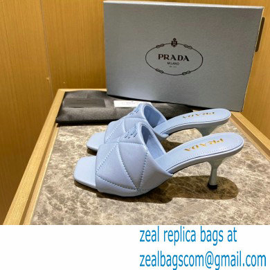 prada Quilted nappa leather slim heeled sandals blue 2022