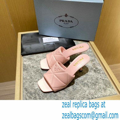 prada Quilted nappa leather slim heeled sandals pink 2022