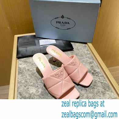 prada Quilted nappa leather slim heeled sandals pink 2022