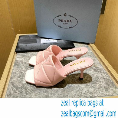 prada Quilted nappa leather slim heeled sandals pink 2022
