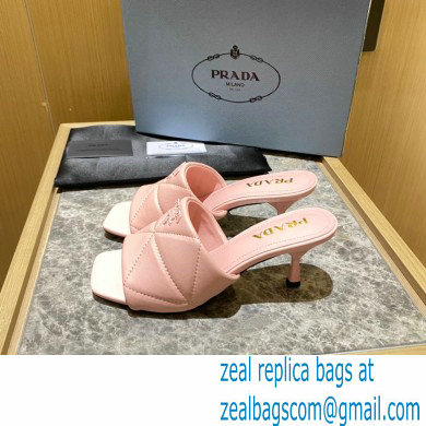 prada Quilted nappa leather slim heeled sandals pink 2022