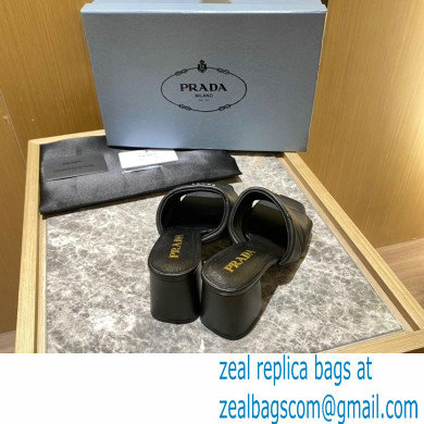 prada Quilted nappa leather thick heeled sandals black 2022