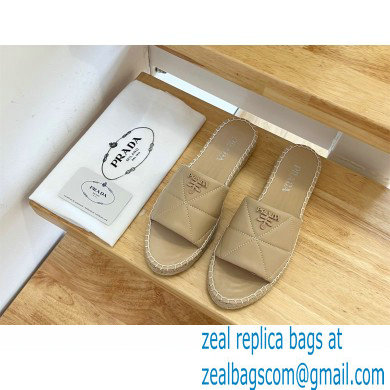 prada nappa leather espadrille slides beige 2022