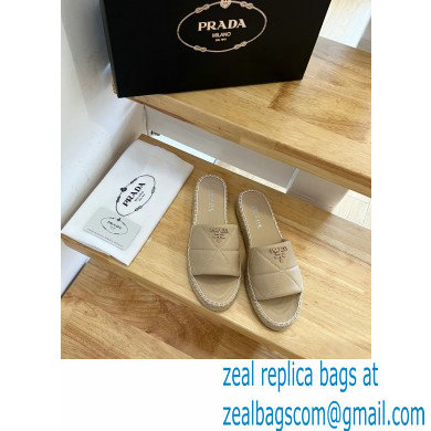 prada nappa leather espadrille slides beige 2022