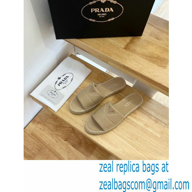 prada nappa leather espadrille slides beige 2022