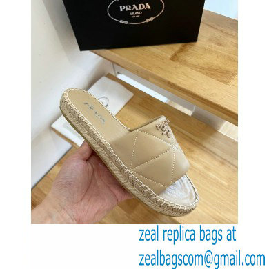 prada nappa leather espadrille slides beige 2022