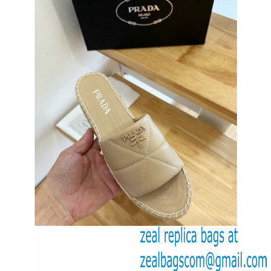 prada nappa leather espadrille slides beige 2022