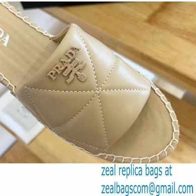 prada nappa leather espadrille slides beige 2022