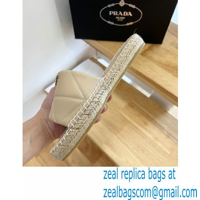 prada nappa leather espadrille slides beige 2022