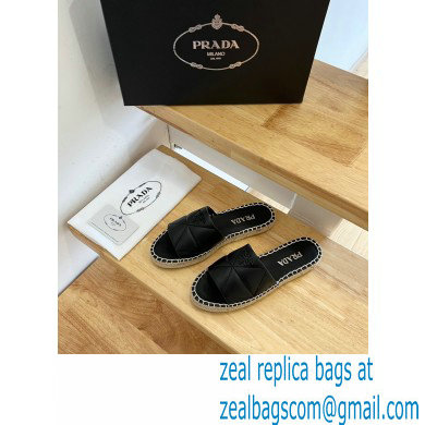 prada nappa leather espadrille slides black 2022