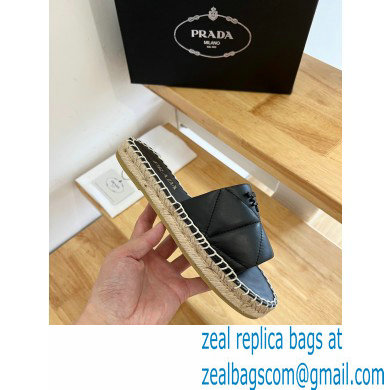 prada nappa leather espadrille slides black 2022