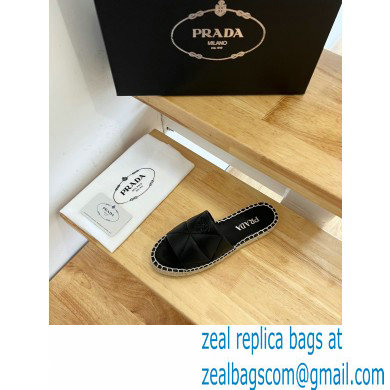 prada nappa leather espadrille slides black 2022