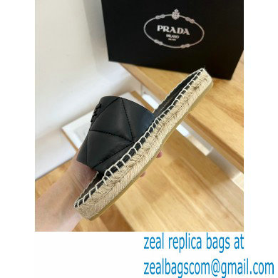 prada nappa leather espadrille slides black 2022