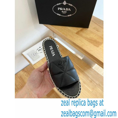 prada nappa leather espadrille slides black 2022