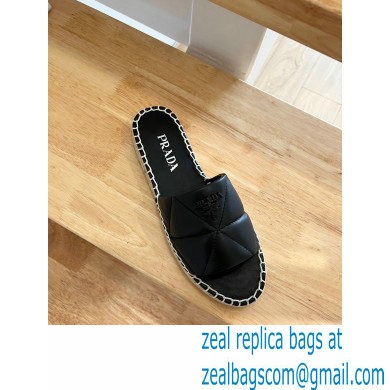 prada nappa leather espadrille slides black 2022