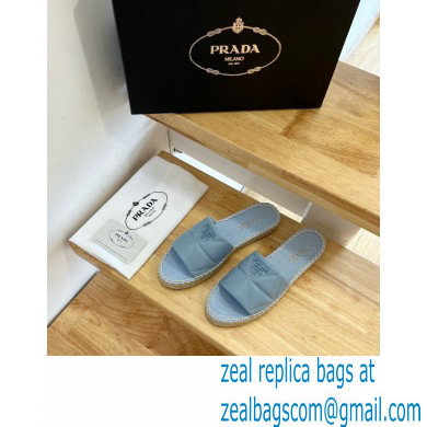 prada nappa leather espadrille slides blue 2022 - Click Image to Close