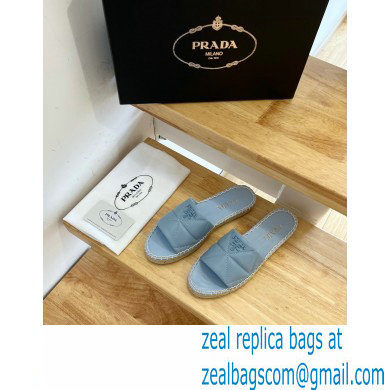 prada nappa leather espadrille slides blue 2022