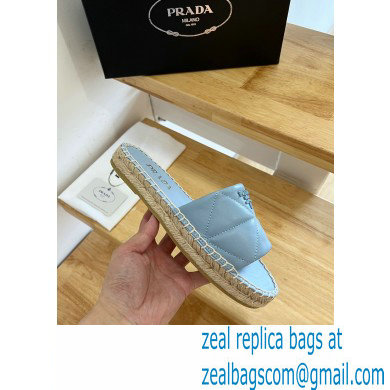 prada nappa leather espadrille slides blue 2022