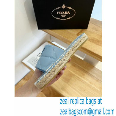 prada nappa leather espadrille slides blue 2022